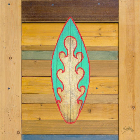 Havana Surfboard I Gold Ornate Wood Framed Art Print with Double Matting by Medley, Elizabeth