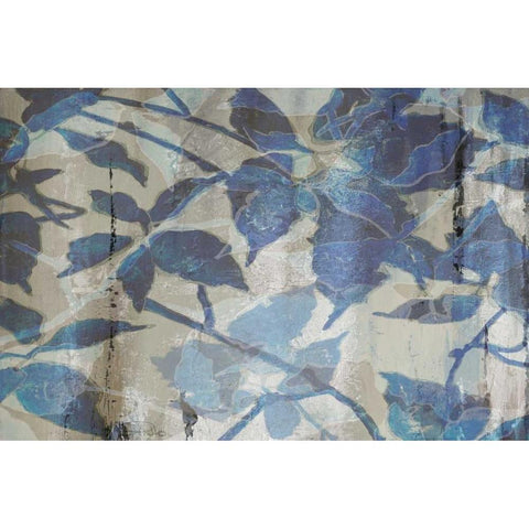 Indigo Shadows Gold Ornate Wood Framed Art Print with Double Matting by Pinto, Patricia