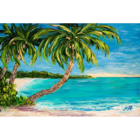 Palm Cove White Modern Wood Framed Art Print by DeRice, Julie