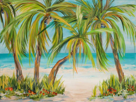 Palm Life Black Ornate Wood Framed Art Print with Double Matting by DeRice, Julie