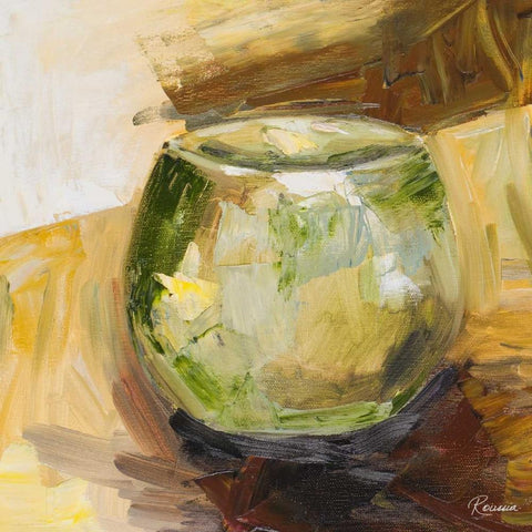 Jeweled Vases I White Modern Wood Framed Art Print by French-Roussia, Heather A.