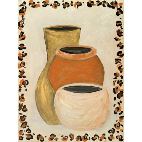 Tribal Vase II White Modern Wood Framed Art Print by Acosta