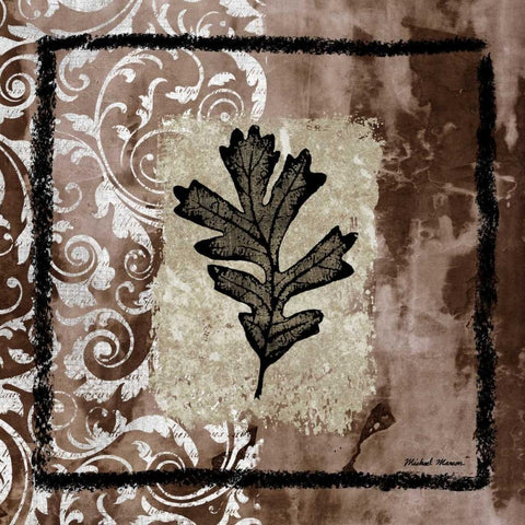 Leaf Imprint I Black Ornate Wood Framed Art Print with Double Matting by Marcon, Michael