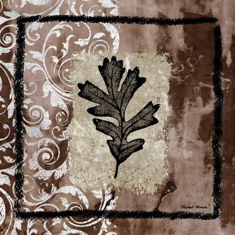 Leaf Imprint I Black Modern Wood Framed Art Print by Marcon, Michael