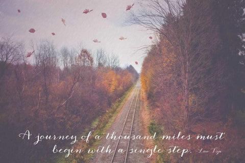 A Thousand Miles White Modern Wood Framed Art Print with Double Matting by Poynter, Kelly