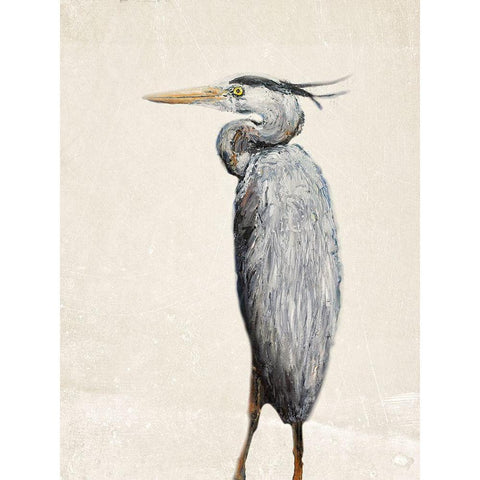 Grey Heron I Black Modern Wood Framed Art Print by Johnson, Walt