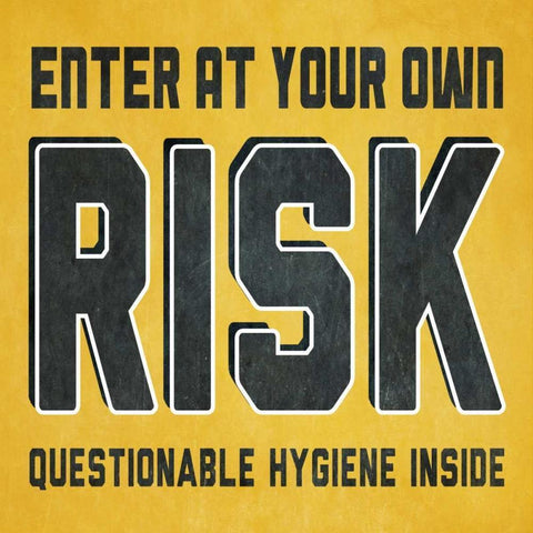Enter at Your Own Risk Black Modern Wood Framed Art Print with Double Matting by Studio, Sd Graphics