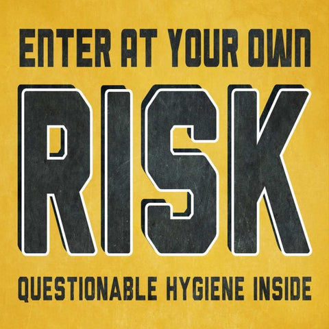Enter at Your Own Risk Black Ornate Wood Framed Art Print with Double Matting by Studio, Sd Graphics