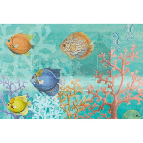 Coral Reef Life White Modern Wood Framed Art Print by Pinto, Patricia