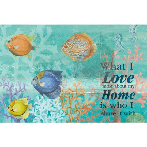 Coral Reef Life Quote II Black Modern Wood Framed Art Print by Pinto, Patricia