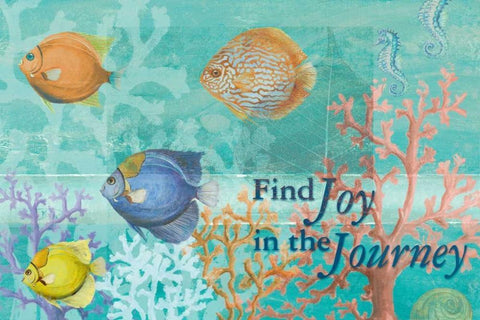 Coral Reef Life Quote III White Modern Wood Framed Art Print with Double Matting by Pinto, Patricia