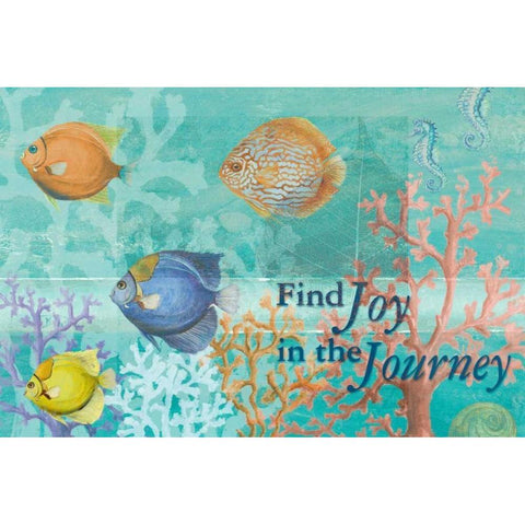 Coral Reef Life Quote III Black Modern Wood Framed Art Print by Pinto, Patricia