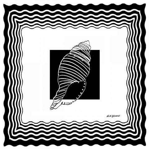 Bath Shells Square II Black Modern Wood Framed Art Print by Biscardi, Nicholas