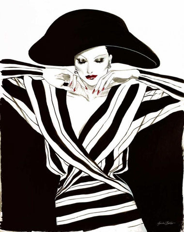 Fashion Women III White Modern Wood Framed Art Print with Double Matting by Baliko, Linda