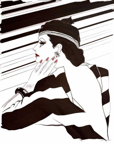 Fashion Women IV White Modern Wood Framed Art Print with Double Matting by Baliko, Linda