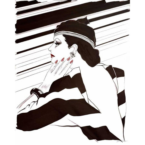 Fashion Women IV Black Modern Wood Framed Art Print with Double Matting by Baliko, Linda