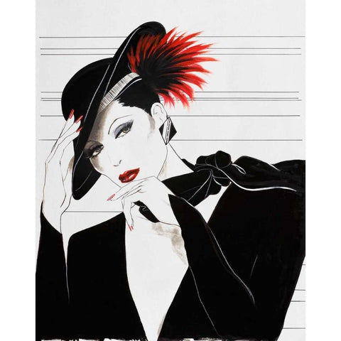 Fashion Women V White Modern Wood Framed Art Print by Baliko, Linda