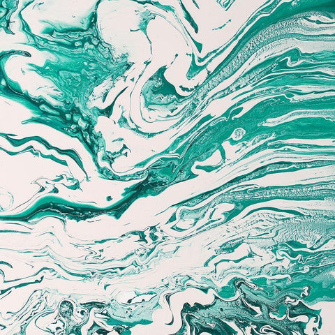 Emeralds Black Modern Wood Framed Art Print with Double Matting by Mercado, M.