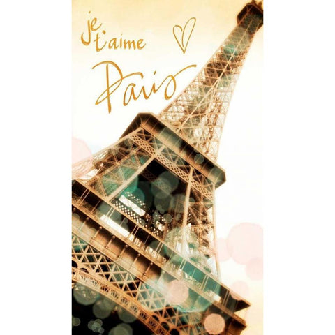 Je, taime Paris White Modern Wood Framed Art Print by Navas, Emily