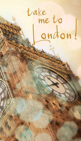 Take Me To London Black Ornate Wood Framed Art Print with Double Matting by Navas, Emily