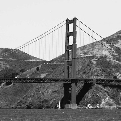 Golden Gate BW White Modern Wood Framed Art Print by Navas, Emily