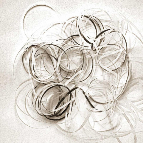 Ribbon Fun White Modern Wood Framed Art Print with Double Matting by Peck, Gail