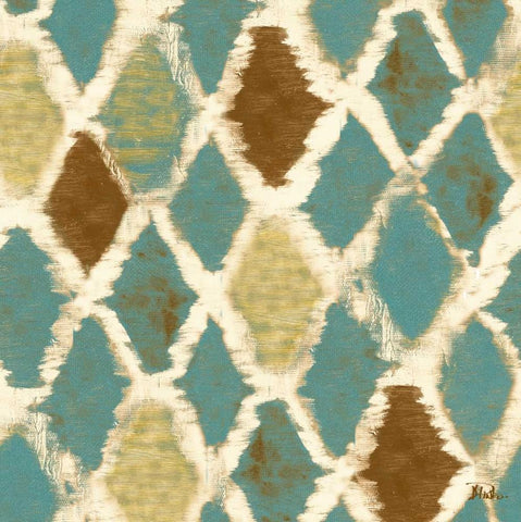 Teal Thatch II (Rotated) White Modern Wood Framed Art Print with Double Matting by Pinto, Patricia