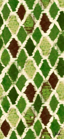 Green Colored Thatch Black Ornate Wood Framed Art Print with Double Matting by Pinto, Patricia