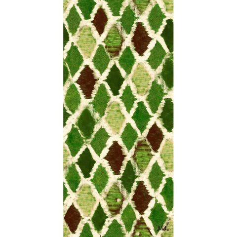 Green Colored Thatch Black Modern Wood Framed Art Print by Pinto, Patricia