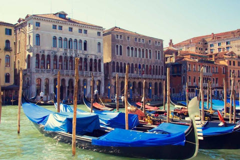 Venice I White Modern Wood Framed Art Print with Double Matting by Navas, Emily