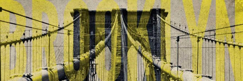 Brooklyn Bridge Type Black Ornate Wood Framed Art Print with Double Matting by Navas, Emily