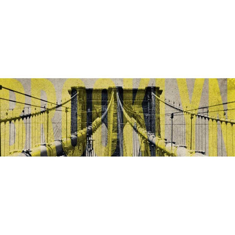 Brooklyn Bridge Type Black Modern Wood Framed Art Print by Navas, Emily