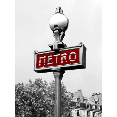 Metro in Paris Black Modern Wood Framed Art Print by Navas, Emily