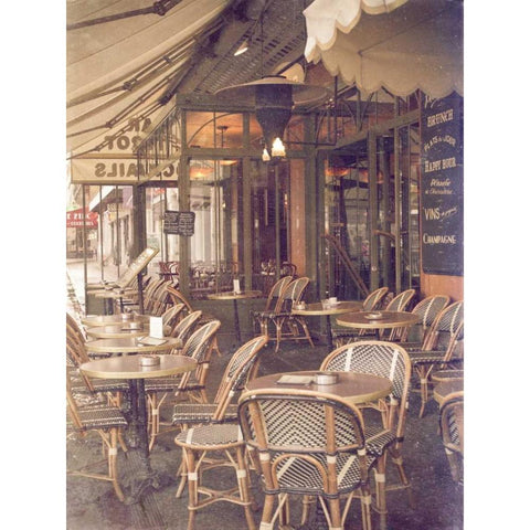 Paris Cafe I Black Modern Wood Framed Art Print with Double Matting by Navas, Emily