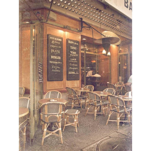 Paris Cafe II Gold Ornate Wood Framed Art Print with Double Matting by Navas, Emily