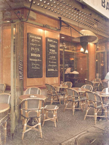 Paris Cafe II Black Ornate Wood Framed Art Print with Double Matting by Navas, Emily