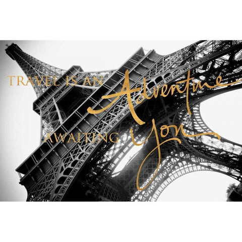 Travel is an Adventure White Modern Wood Framed Art Print by Navas, Emily