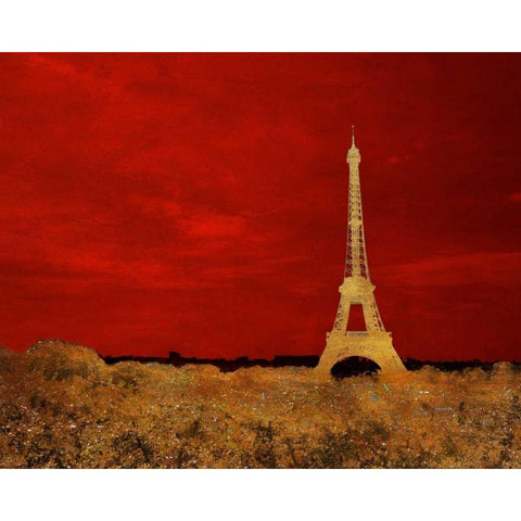 Red Paris Black Modern Wood Framed Art Print with Double Matting by Navas, Emily