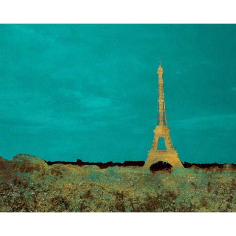 Teal Paris Black Modern Wood Framed Art Print by Navas, Emily