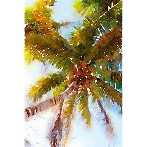 Watercolor Palms II White Modern Wood Framed Art Print by Navas, Emily