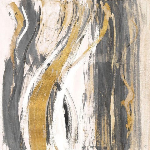 Gold Bossa Nova White Modern Wood Framed Art Print by Loreth, Lanie