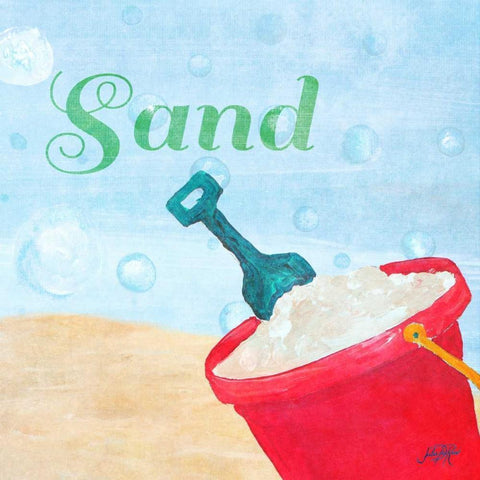 Beach Play IV White Modern Wood Framed Art Print by DeRice, Julie