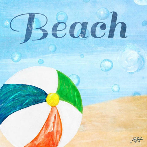 Beach Play II Black Ornate Wood Framed Art Print with Double Matting by DeRice, Julie