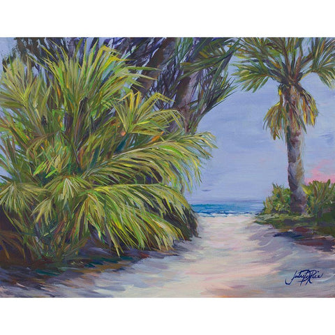 Beach Pathway Black Modern Wood Framed Art Print by DeRice, Julie