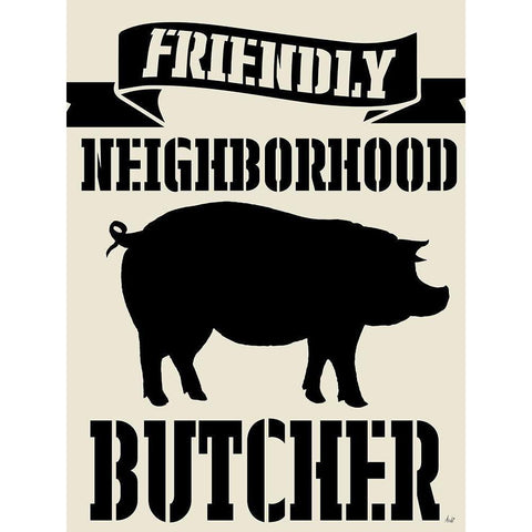 Neighborhood Butcher Black Modern Wood Framed Art Print by Metz, Andi