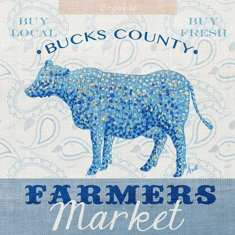 Farmers Market I Black Modern Wood Framed Art Print with Double Matting by Metz, Andi