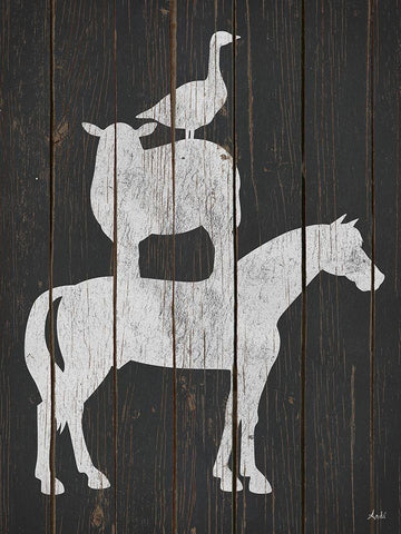 Country Stack White Modern Wood Framed Art Print with Double Matting by Metz, Andi