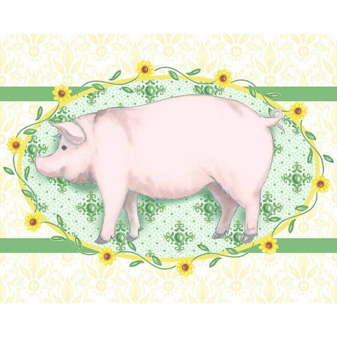 Piggy Wiggy I Black Modern Wood Framed Art Print with Double Matting by Metz, Andi