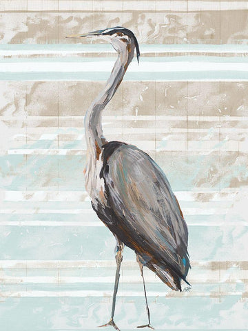 Grey Heron I Black Ornate Wood Framed Art Print with Double Matting by DeRice, Julie