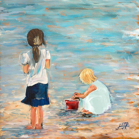 Memories of the Shore Black Modern Wood Framed Art Print with Double Matting by DeRice, Julie